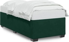 vidaXL sötétzöld bársony ágykeret matrac nélkül 90x200 cm