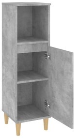 betonszürke szerelt fa fürdőszobaszekrény 30 x 30 x 100 cm