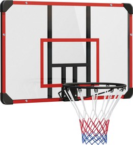 SPORTNOW Kosárlabda Gyűrű Háttérfallal, Kültéri Kosárlabda Tábla Ø45 cm Acél Gyűrűvel és Hálóval, Falra Szerelhető, Kosárlabda Tábla Gyerekeknek, Tiné