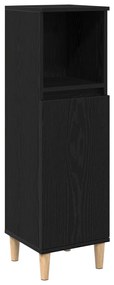 Fürdőszoba Szekrény Fekete Tölgy 30x30x100 cm Mérnöki Fa