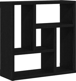 vidaXL fekete tölgy színű szerelt fa fali polc 45x16x45 cm