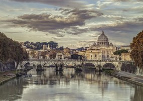 Poszter 29,7x21cm Kilátás a Basilica di San Pietro-ra a Vatikánban, Assaf Frank