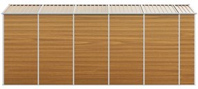 világosbarna horganyzott acél kerti fészer 191 x 470 x 198 cm