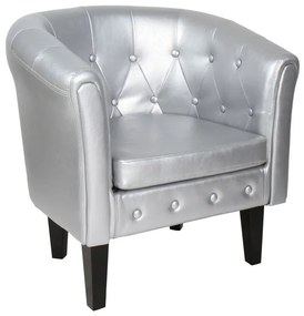 MIADOMODO Fotel Chesterfield Silver 58 x 71 x 70 cm ezüst