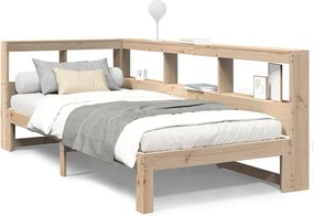 vidaXL tömör fenyőfa könyvespolcos ágy matrac nélkül 90 x 190 cm