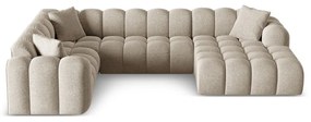 Világosbarna zsenília sarokkanapé (bal oldali-U alakú) Treno – Cosmopolitan Design