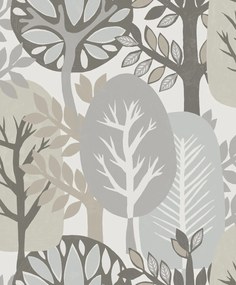 Decoprint Antibes Nature Forest ekrü-szürke fa mintás vlies tapéta – AN28280