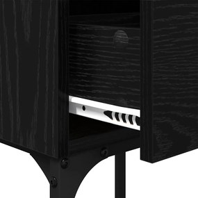 Éjjeli asztal fiókkal Musta tammi 40 x 29 x 60 cm Faanyag