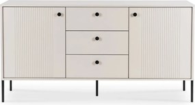 Kétajtós komód fiókokkal 154 cm kasmír színben bordázott fronttal – SOFT