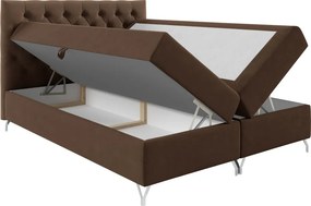 Boxspring ágy, 200x200, barna Velvet szövet, GULIETTE + ajándék