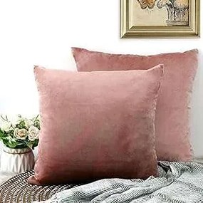 Párnahuzat Bársony Dekoratív 60x60cm Púder Rózsaszín 2db
