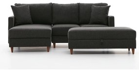 Antracitszürke sarokkanapé (bal oldali) Eva – Balcab Home