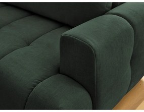 Zöld kinyitható-tárolóhelyes sarokkanapé (bal oldali-L alakú) Fuji – Bobochic Paris