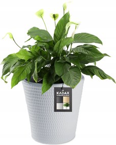 Virágtartó Kaspó Fedő Műanyag Növény Kerek 30 cm Szürke