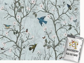 Fotótapéta Flizelina Grafika Természet Fa Ágak Virágok Madár 100x75 ragasztó