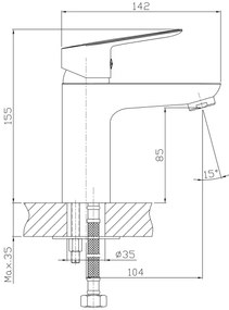 Aqualine - Mosdócsap LOTTA fényezett króm