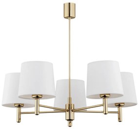 Argon 2106 - Csillár rúdon PONTE 5xE27/15W/230V sárgaréz/krém