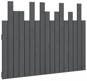 szürke tömör fenyőfa fali fejtámla 108 x 3 x 80 cm