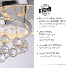 Paul Neuhaus glamour modern mennyezeti lámpa rotazo króm pln6267-17
