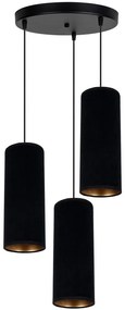 Csillár zsinóron AVALO 3xE27/60W/230V á. 35 cm fekete