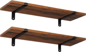 2 darabos fali polc szett, rusztikus barna 60x20x15cm