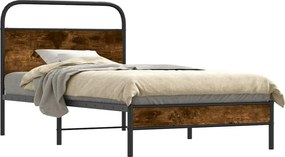vidaXL ágykeret matrac nélkül 90x200 cm füstölt tölgy fűrészelt fa