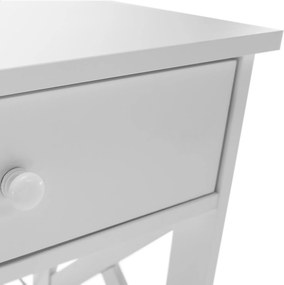 Konzolasztal, fehér, LOMIR