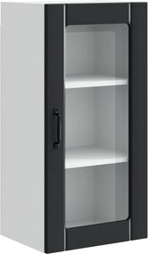 vidaXL Konyhaszekrény polcokkal ajtóval Fekete 40 x 31 x 80 cm Faanyag