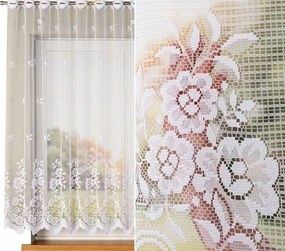 Sara jacquard függöny 400x160cm mintás 044330 egyenes virágos (szegélyekkel)