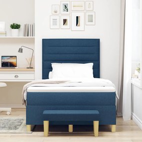 Box Spring Ágy Matraccal &amp; Pad Kék 120x190 cm Szövet