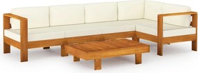 vidaXL 6 részes akácfa kerti pihenőgarnitúra párnákkal 100 x 60 cm