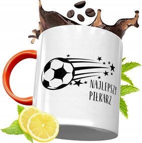 Narancssárga Bögre Labdarúgóknak Ajándék fényképes nyomtatással