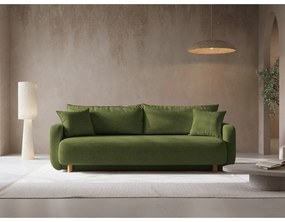 Zöld kinyitható tárolóhelyes kanapé 231 cm Elen – Micadoni