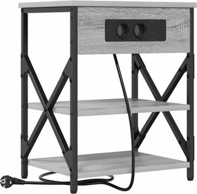 vidaXL Éjjeliszekrény polcokkal Szürke Sonoma 41 x 31 x 51 cm Faanyag