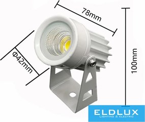 UNIVERSO Kerti spotlámpa 3.5w 360lm 4000k 60° IP65 fehér 100x78mm