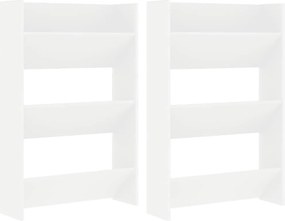 vidaXL 2 db fehér fali cipősszekrény 60 x 18 x 90 cm