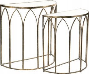 2 db Konzol Tükör Asztallappal, arany