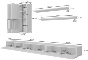 Baros 10 nappali szekrénysor artisan-tölgy / matt fekete