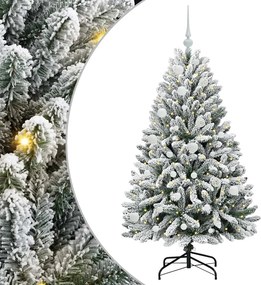 vidaXL Mű karácsonyfa 150 LED-del Zöld és Fehér 150 cm PVC és fém