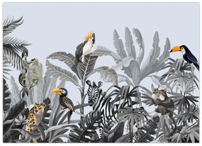 Kép - Illusztrált dzsungel (70x50 cm)