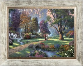 Jézus Az Édenben Szakrális Vászonkép Fehér Díszített Keretben 30X40