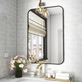 Modern Fali tükör 51 x 71cm Alumínium Fekete keret