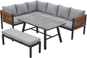 Texas 8 személyes sarok kerti bútor garnitúra