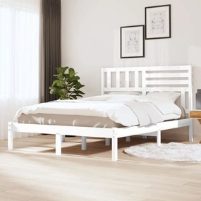 fehér tömör fenyőfa ágy matrac nélkül 150 x 200 cm