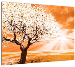 Narancssárga fa képe (üvegen) (70x50 cm)