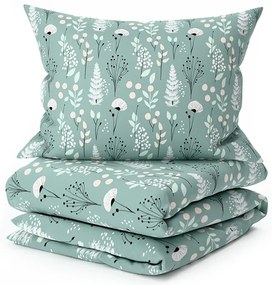 Pamut ágyneműhuzat WILD FLOWERS mentás hotel típusú zsebbel Ágyneműhuzat mérete: 70 x 90 cm | 140 x 200 cm