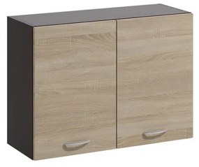 Konyhai Felsőszekrény Világos/Sötét Sonoma Színben. LIVIA LV-06/G 80