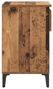 Cipőszekrény fiókkal polcokkal Régi fa 102 x 36 x 60 cm Faanyag