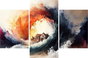 Kép - Az árvíz örvényében, akvarell (90x60 cm)