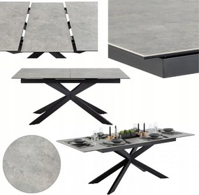 Széles Összecsukható Étkező Kerámia Szürke Modern Stabil Loft